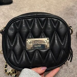 Mario Valentino Black Quilted Crossbody Bag